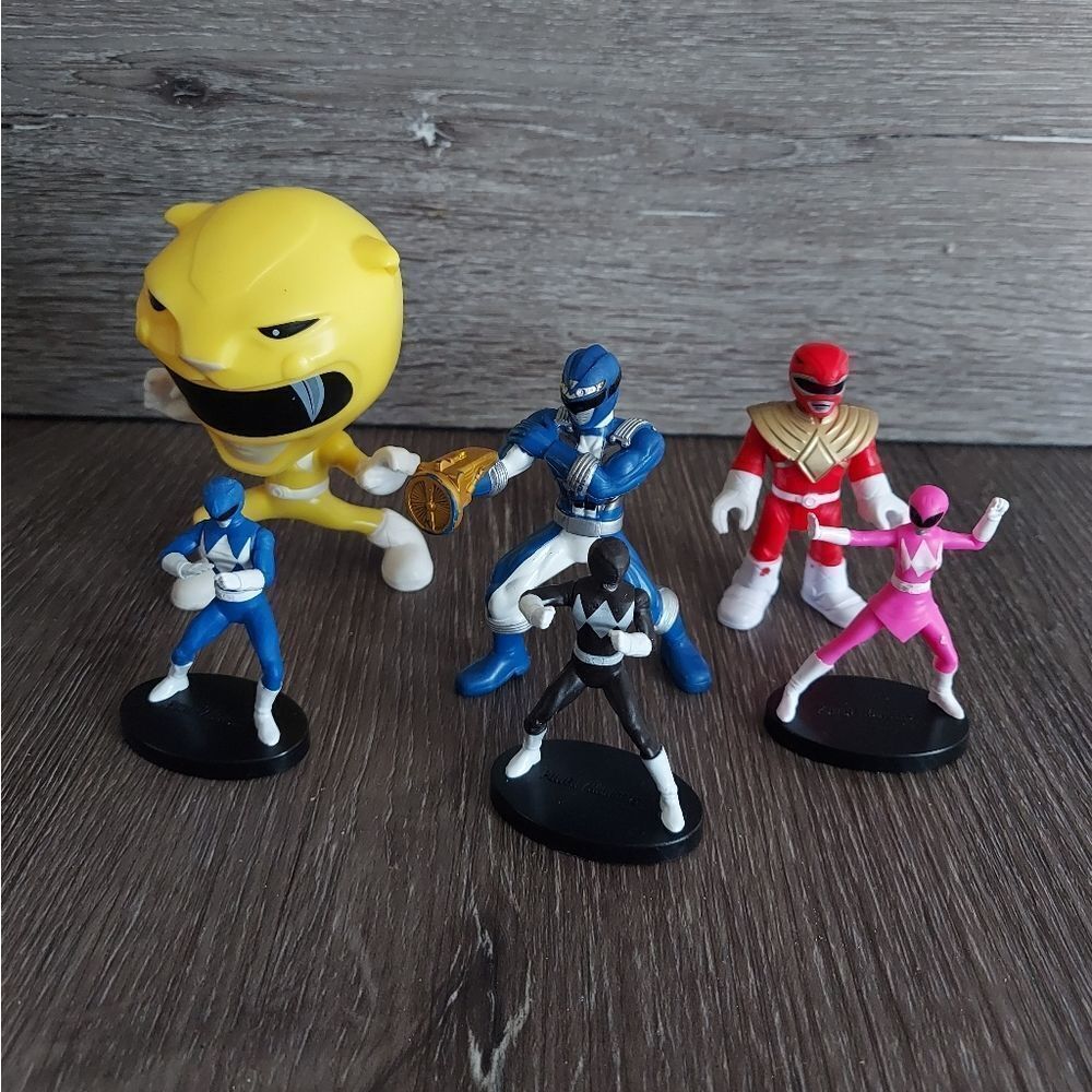 Power Rangers Action Figures- Red, Blue, Black & Yellow